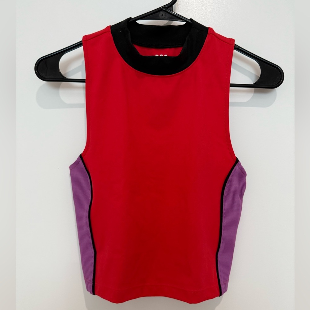 DSG Red and Black Fitted Sleeveless Tank Top